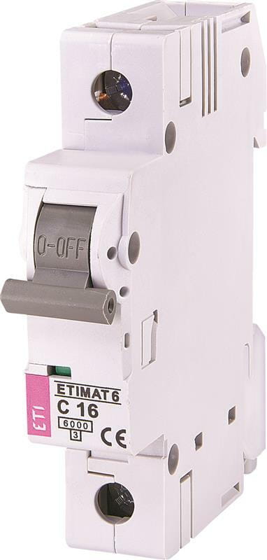 Вимикач автоматичний ETI ETIMAT 6 1p С 16А (6 kA) (2141516)