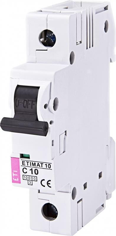 Выключатель автоматический ETI ETIMAT 10 1p C 10А (10 kA) (2131714)