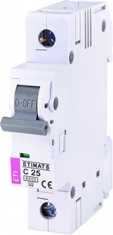 Выключатель автоматический ETI ETIMAT 6 1p C 25А (6 kA) (2141518)