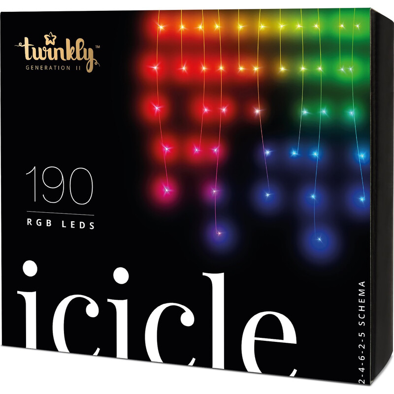 Smart LED гирлянда Twinkly Icicle RGB Gen II (TWI190STP-TEU) 190LED, 5м, BT+WiFi