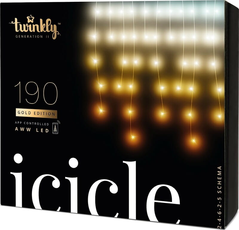 Smart LED гірлянда Twinkly Icicle AWW Gen II (TWI190GOP-TEU) 190LED, 5м, BT+WiFi