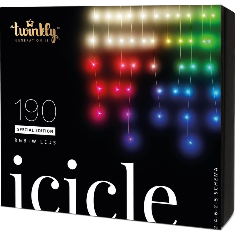 Smart LED гирлянда Twinkly Icicle RGBW Gen II (TWI190SPP-TEU) 190LED, 5м, BT+WiFi