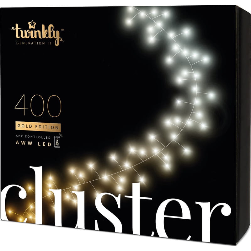 Smart LED гирлянда Twinkly Cluster AWW Gen II (TWC400GOP-BEU) 400LED, 6м, BT+WiFi