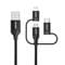 Фото - Кабель Choetech USB - Lightning + microUSB + USB Type-C (M/M), 1.2 м, Black (IP0030-BK) | click.ua