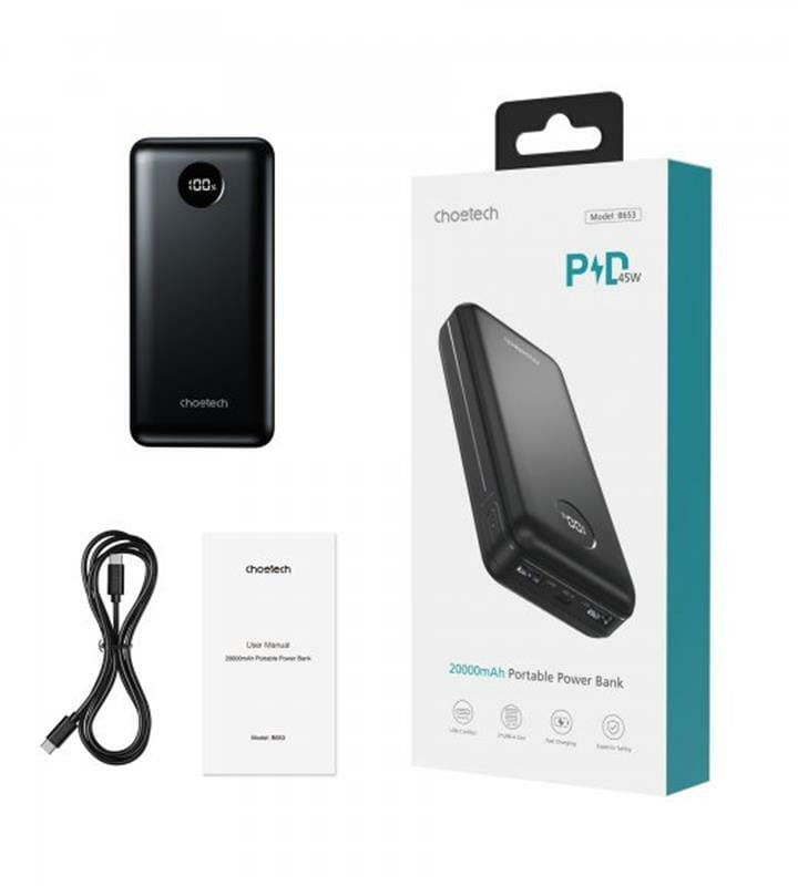 Универсальная мобильная батарея Choetech B653-CCBK 20000mAh