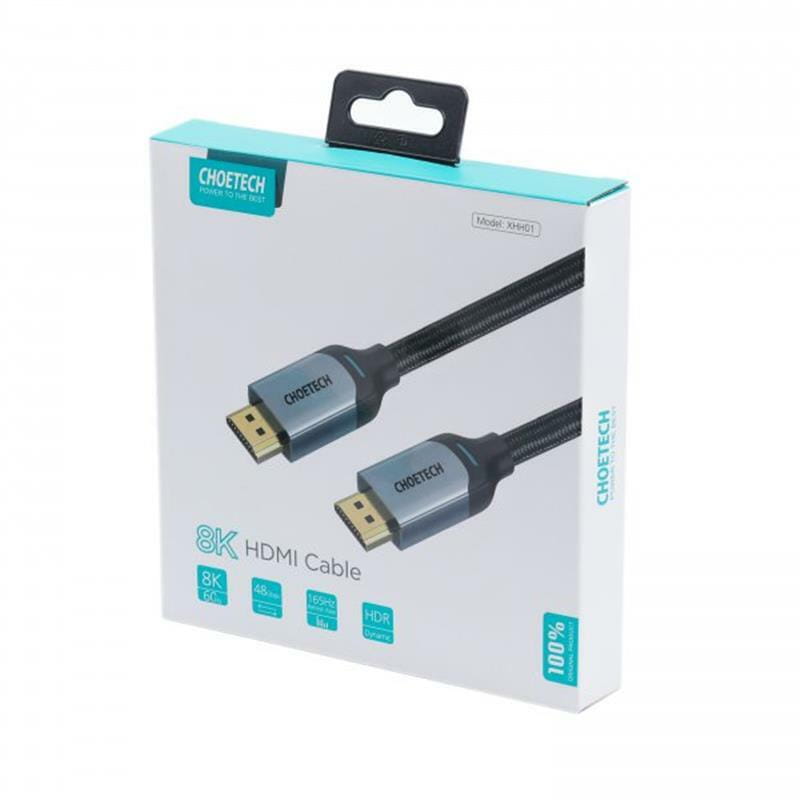 Кабель Choetech HDMI - HDMI V 2.1 (M/M), 2 м, Black (XHH01-BK)
