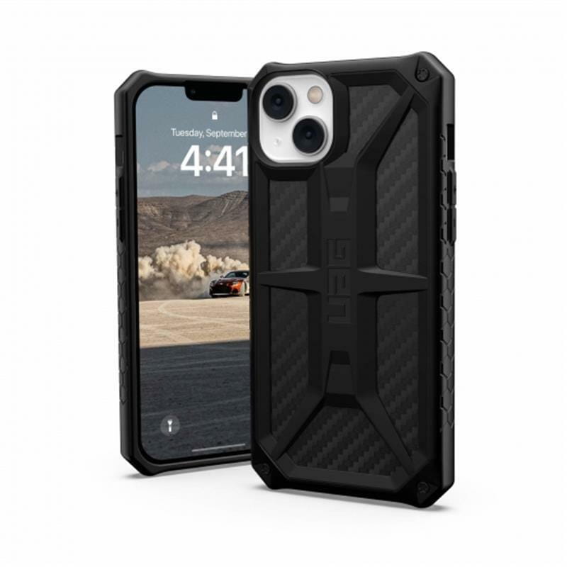 Чeхол-накладка Urban Armor Gear Monarch для Apple iPhone 14 Plus/15 Plus Carbon Fiber (114033114242)