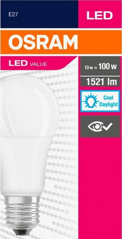 Лампа світлодіодна Osram LED VALUE Е27 13-100W 6500K 220V A100 (4052899971042)