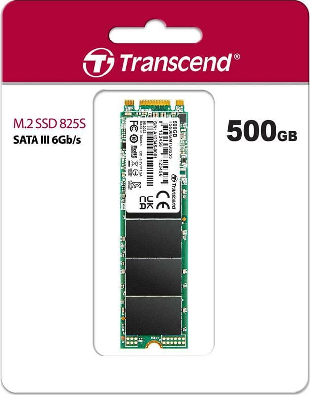 Накопитель SSD 500GB Transcend MTS825S M.2 2280 Sata III 3D TLC (TS500GMTS825S)