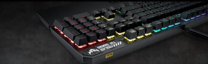 Клавiатура Asus TUF Gaming K3 RGB 104key Kailh RD UA Black (90MP01Q0-BKMA00)