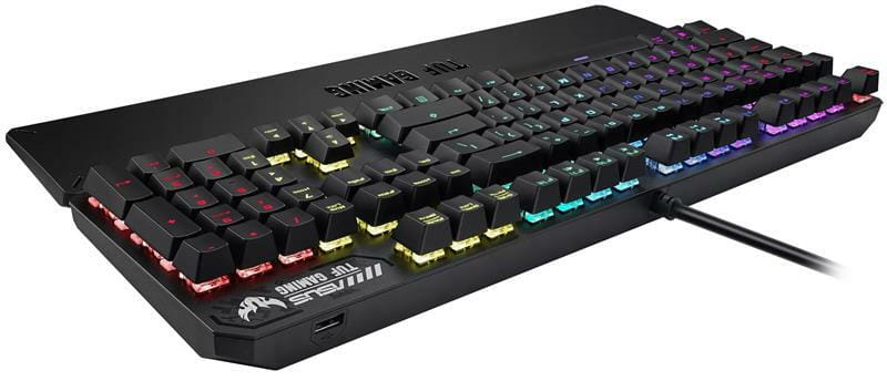 Клавiатура Asus TUF Gaming K3 RGB 104key Kailh RD UA Black (90MP01Q0-BKMA00)