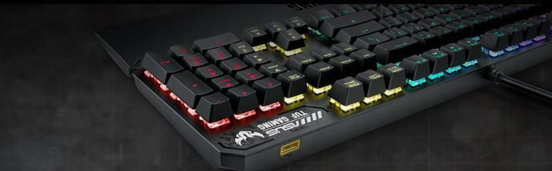 Клавiатура Asus TUF Gaming K3 RGB 104key Kailh RD UA Black (90MP01Q0-BKMA00)