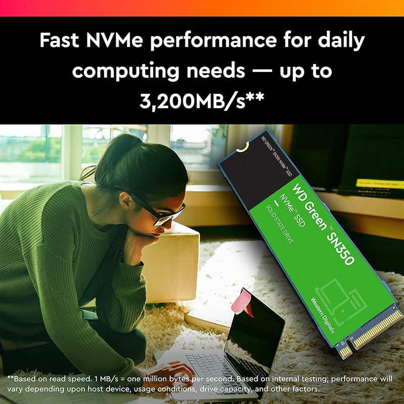Накопитель SSD 480GB WD Green SN350 M.2 2280 PCIe 3.0 x4 TLC (WDS480G2G0C)