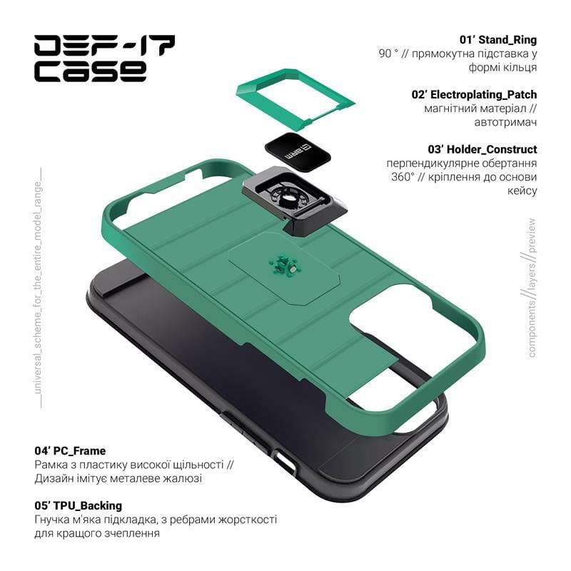 Чехол-накладка Armorstandart DEF17 для Samsung Galaxy A03 SM-A035 Military Green (ARM61351)