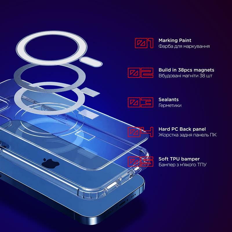 Чехол-накладка Armorstandart Air MagSafe для Apple iPhone 14 Plus Transparent (ARM64408)