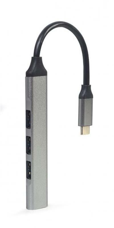 Концентратор USB Type-C Gembird 1xUSB3.1, 3xUSB2.0, металл, Grey (UHB-CM-U3P1U2P3-02)