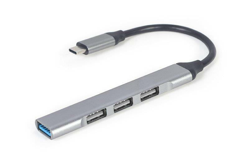 Концентратор USB Type-C Gembird 1xUSB3.1, 3хUSB2.0, метал, Grey (UHB-CM-U3P1U2P3-02)