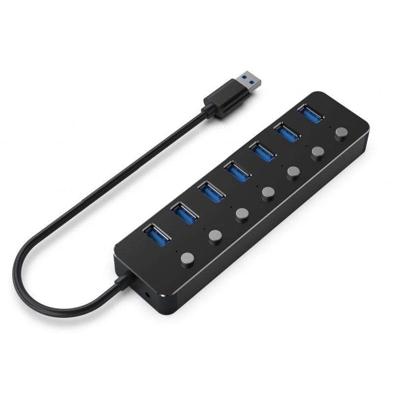 USB-хаб Gembird 7 ports Black (UHB-U3P7P-01) с выключателями