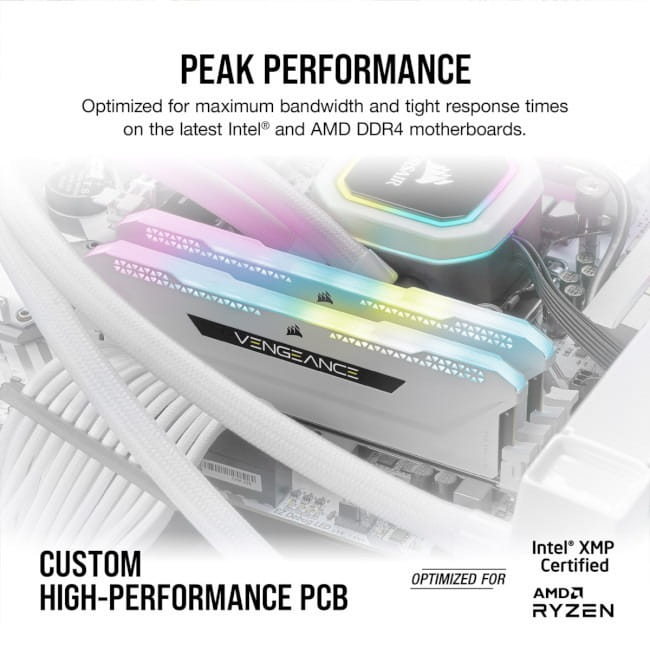 Модуль памяти DDR4 2x16GB/3200 Corsair Vengeance RGB Pro SL White (CMH32GX4M2E3200C16W)