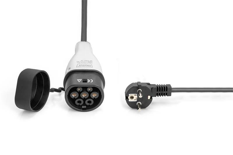 Зарядний кабель Digitus для електромобілів Schuko to Type 2, 8-16А, 3.7кВт, 1 фазний, 5м (DK-1P16-A-050)