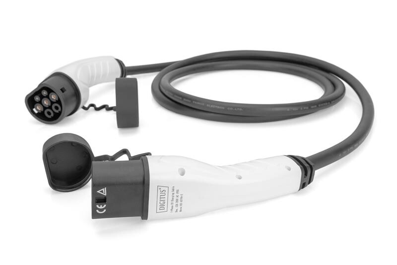 Зарядный кабель Digitus для электромобилей Type 2 to Type 2 Standard, 32А, 7.4кВт, 1 фазный, 5м (DK-1P32-050)