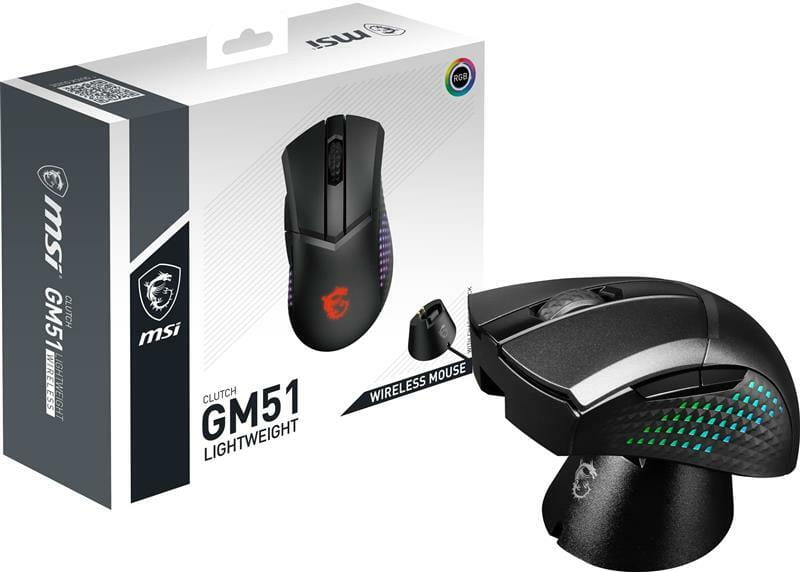 Миша бездротова MSI Clutch GM51 Lightweight Wireless Black (S12-4300080-C54)