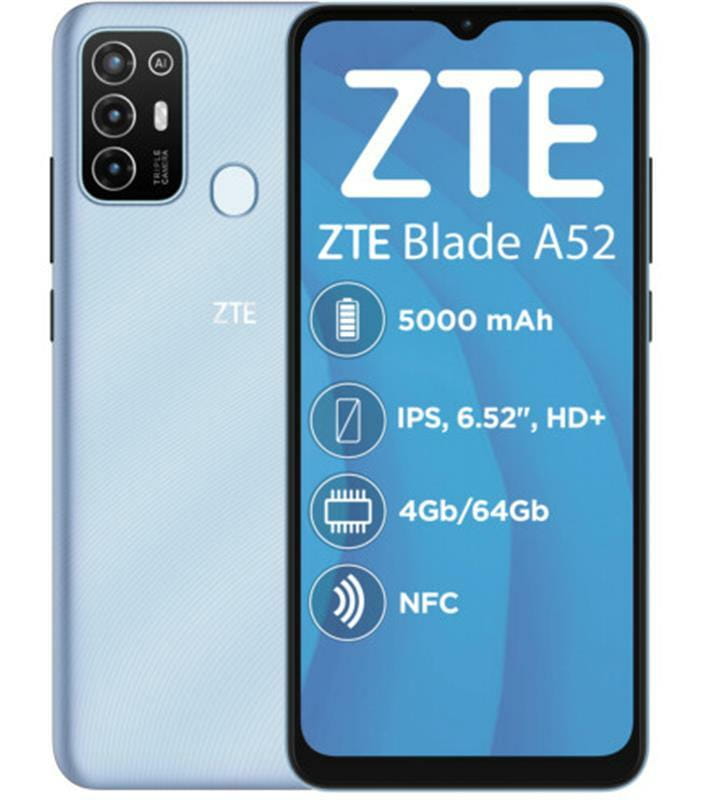 Смартфон ZTE Blade A52 4/64GB Dual Sim Blue