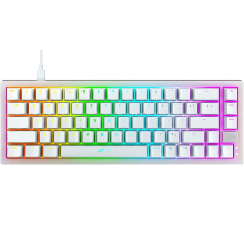 Клавіатура Xtrfy K5 RGB Kailh Red Hot-swap White (K5-RGB-CPT-TPWHITE-R-UKR) USB