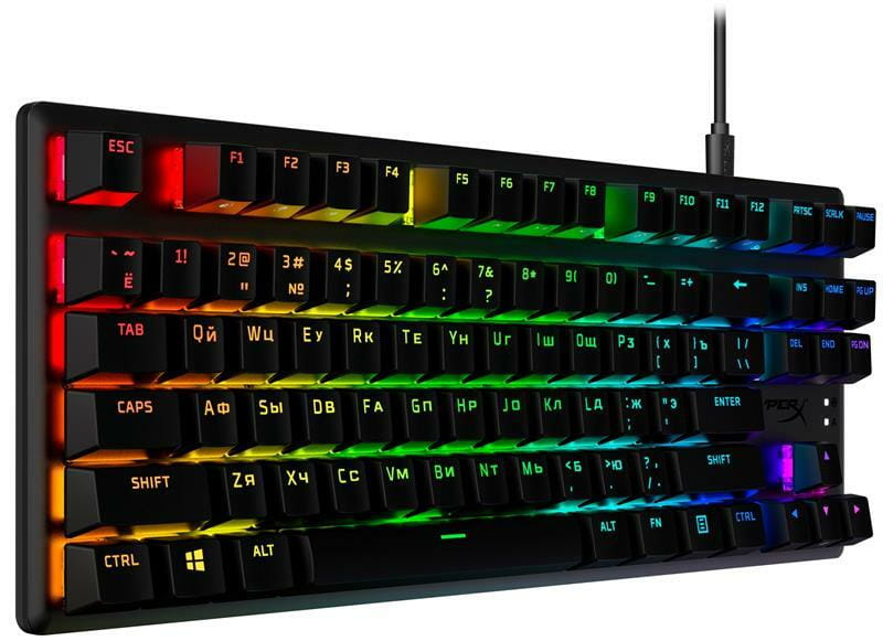 Клавиатура HyperX Alloy Origins Core PBT Aqua RGB Black (639N9AA)