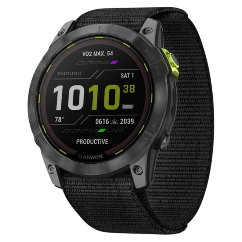 Смарт-часы Garmin Enduro 2 Sapphire Carbon Gray DLC Titanium with Black UltraFit Nylon Strap (010-02754-13)