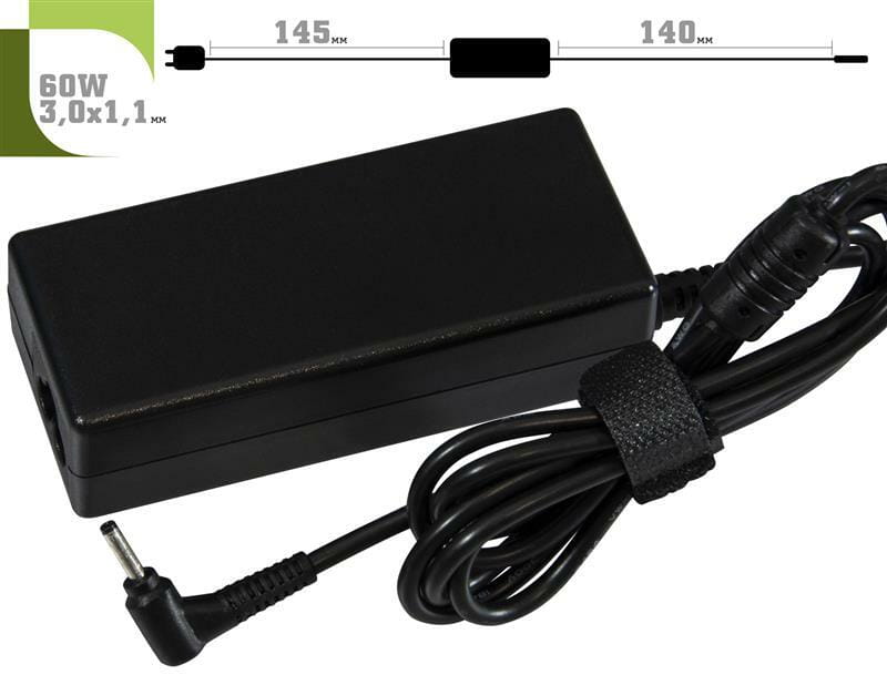 Блок питания 1StCharger для ноутбука Samsung 19V 60W 3.16A 3.0х1.0мм + каб.пит. (AC1STSA60WC)