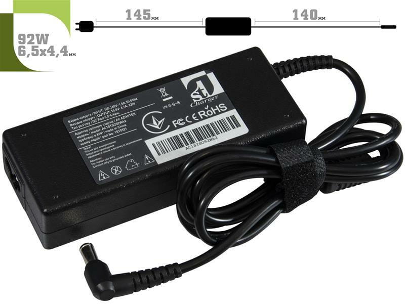 Блок питания 1StCharger для ноутбука Sony 19.5V 92W 4.7A 6.5х4.4мм + каб.пит. (AC1STSO92WA2)