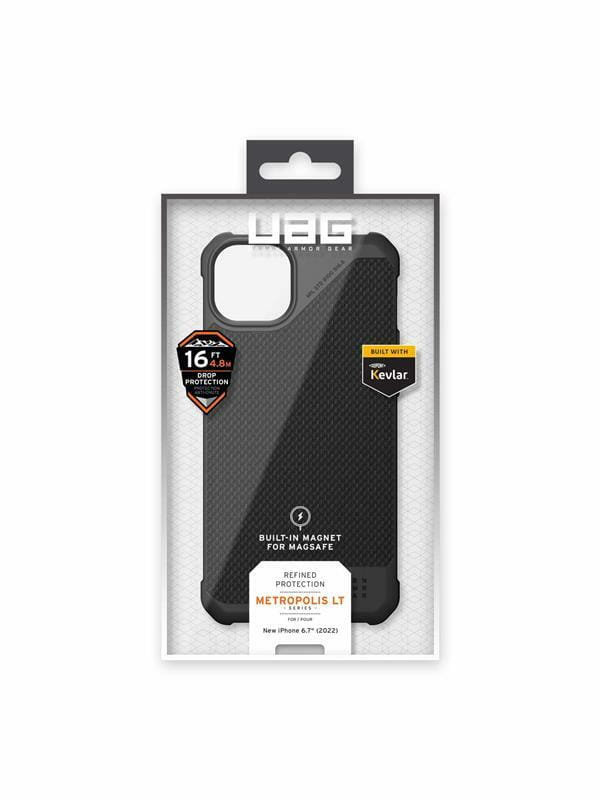 Чохол-накладка Urban Armor Gear Metropolis LT Magsafe для Apple iPhone 14 Plus/15 Plus Kevlar Black (114049113940)