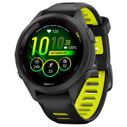 Смарт-годинник Garmin Forerunner 265S Black Bezel and Case with Black/Amp Yellow Silicone Band (010-02810-53)