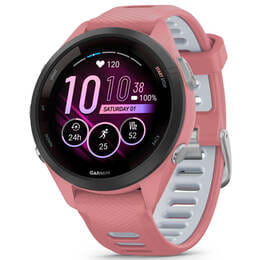 Смарт-годинник Garmin Forerunner 265S Black Bezel with Light Pink Case and Light Pink/Whitestone Silicone Band (010-02810-55)