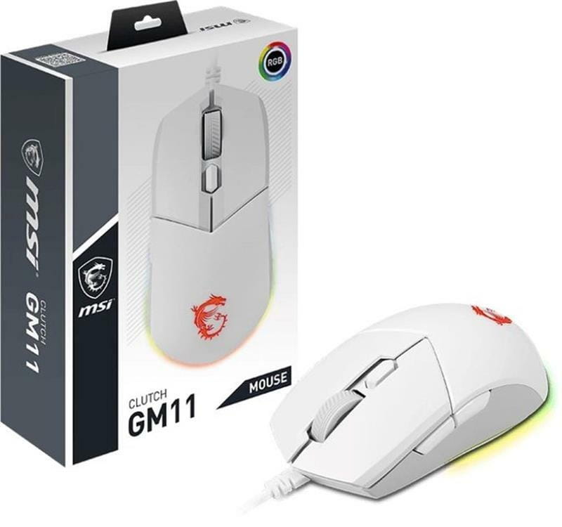 Мышь MSI Clutch GM11 Gaming White (S12-0401950-CLA)