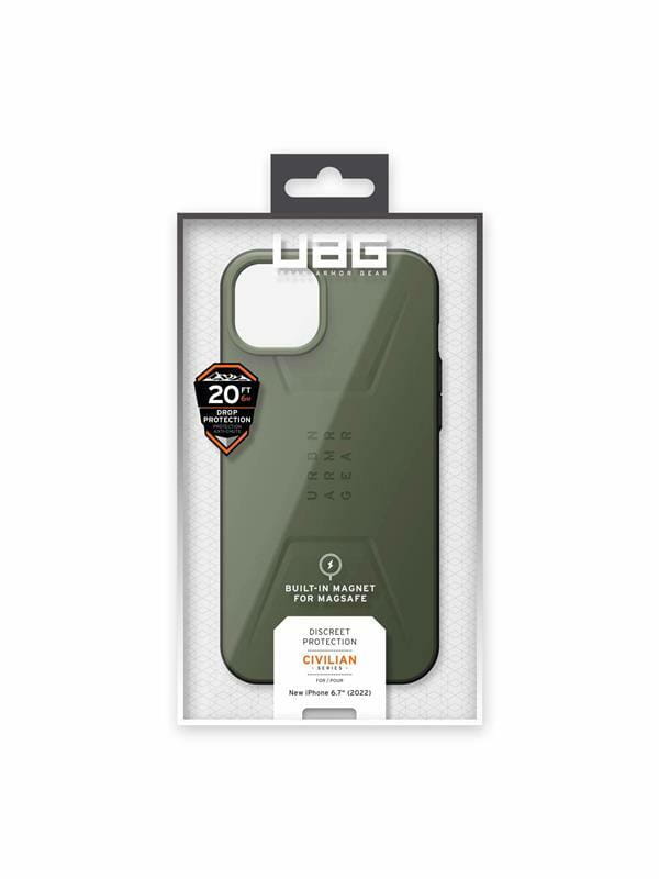 Чeхол-накладка Urban Armor Gear Civilian Magsafe для Apple iPhone 14 Plus Olive (114037117272)