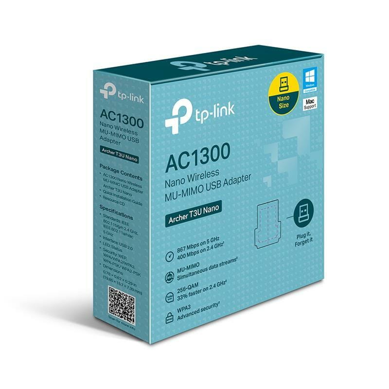 Беспроводной адаптер TP-Link Archer T3U Nano (AC1300, USB 2.0)