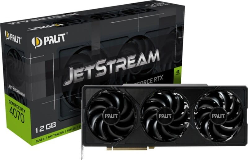 Відеокарта GF RTX 4070 12GB GDDR6X JetStream Palit (NED4070019K9-1047J)