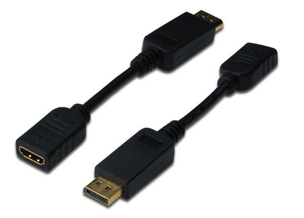 Адаптер Digitus DisplayPort - HDMI (M/F), 0.15 м, Black (AK-340408-001-S)