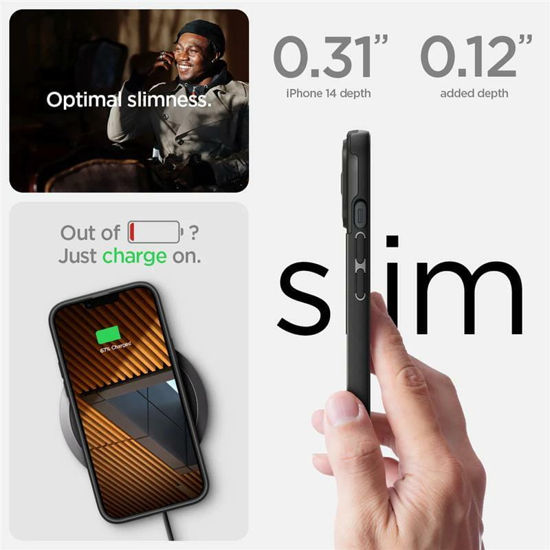 Чохол-накладка Spigen Optik Armor MagFit для Apple iPhone 14 Black (ACS05070)