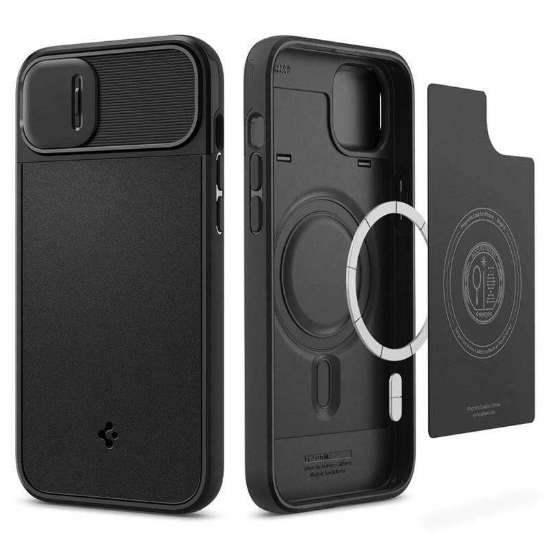 Чeхол-накладка Spigen Optik Armor MagFit для Apple iPhone 14 Black (ACS05070)