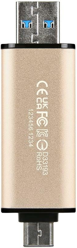 Флеш-накопичувач USB3.2+Type-C 128GB Transcend JetFlash 930С Beige (TS128GJF930C)
