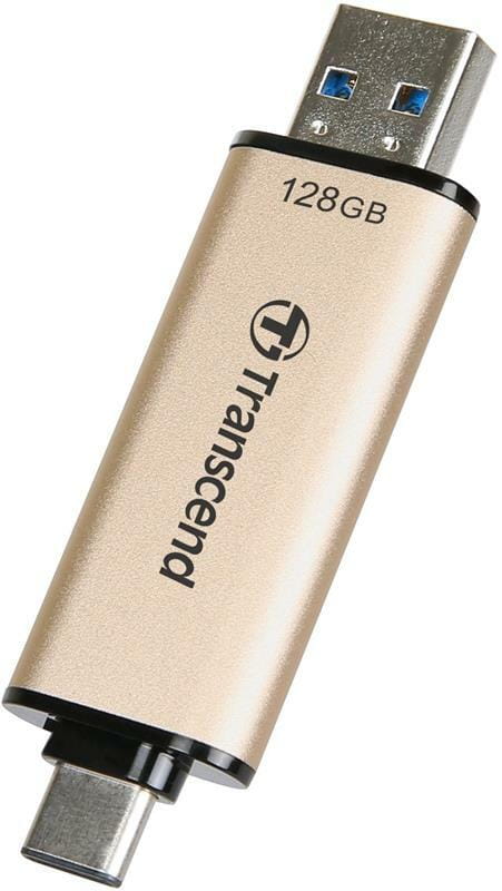 Флеш-накопичувач USB3.2+Type-C 128GB Transcend JetFlash 930С Beige (TS128GJF930C)