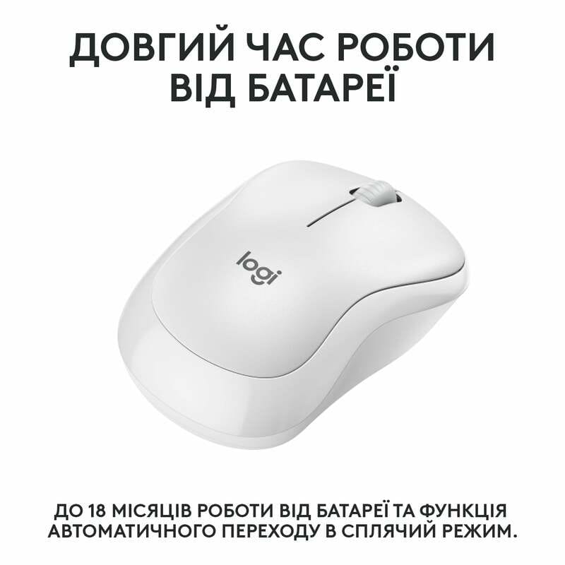 Мышь беспроводная Logitech M240 Silent Off White (910-007120)