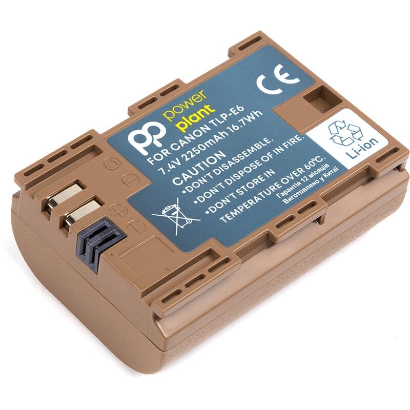 Аккумулятор PowerPlant Canon TLP-E6 2250mAh с кабелем Type-C (CB970896)