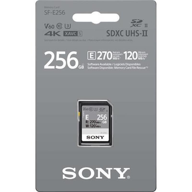 Карта памяти SDXC 256GB UHS-II U3 Class 10 Sony Entry R270/W120MB/s (SFE256.ET4)