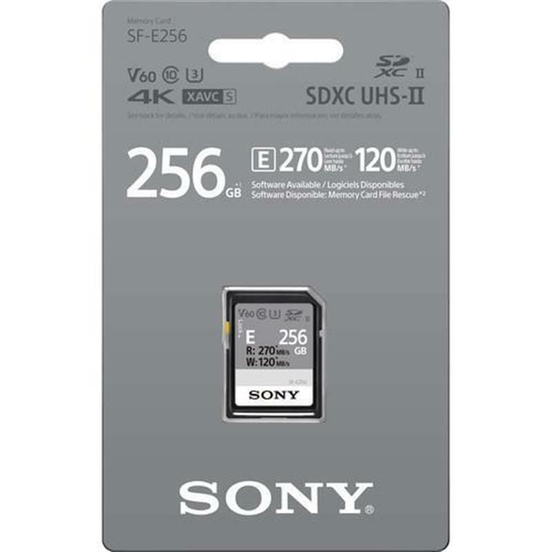 Карта памяти SDXC 256GB UHS-II U3 Class 10 Sony Entry R270/W120MB/s (SFE256.ET4)