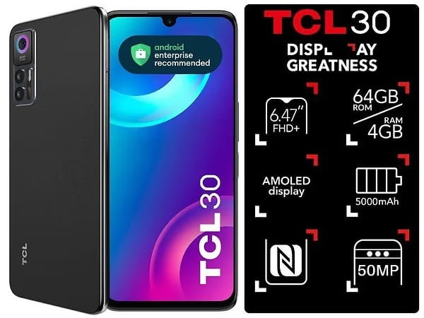 Смартфон TCL 30 (T676H) 4/64GB Dual Sim Tech Black (T676H-2ALCUA12)