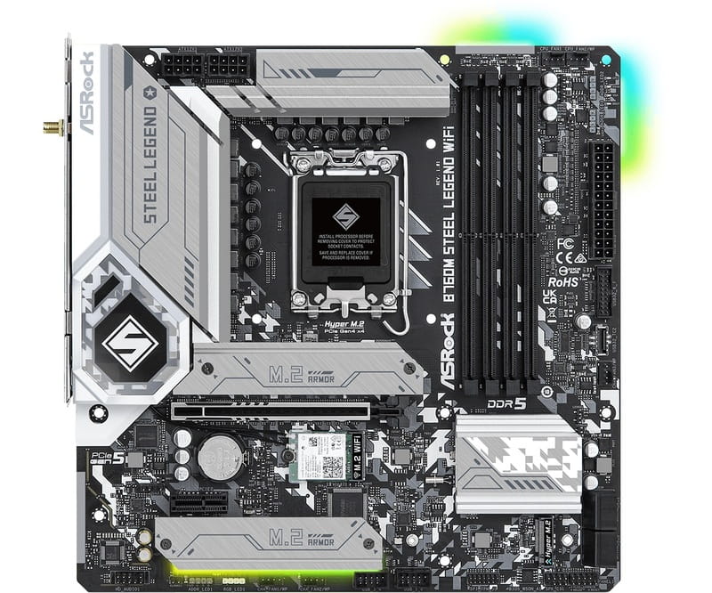 Купити Материнська плата ASRock B760M Steel Legend WiFi Socket 1700 Материнська плата ASRock B760M Steel Legend WiFi Socket 1700